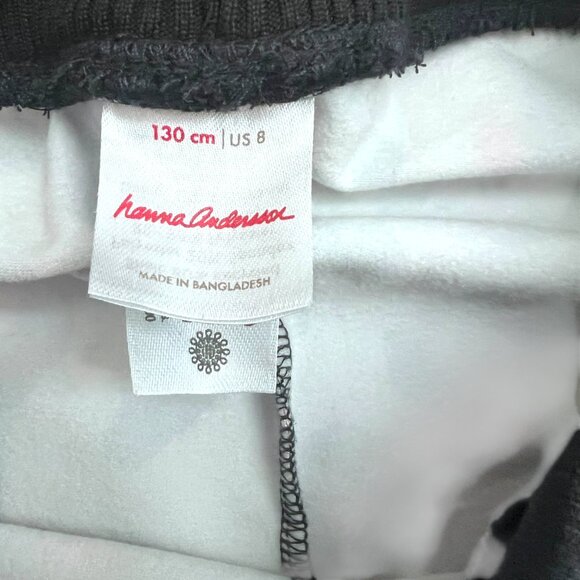Hanna Andersson Girls Black White Cheetah Spot Jogger Sweatpants Size 8 - Picture 5 of 7